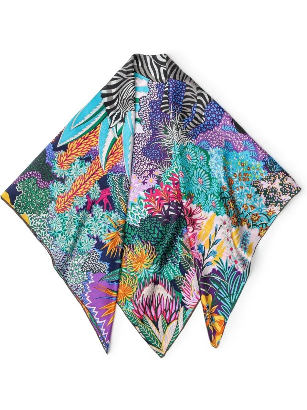 Luxurious 100% Mulberry Silk Large Square Shawl & Oversized Headband Gift Set